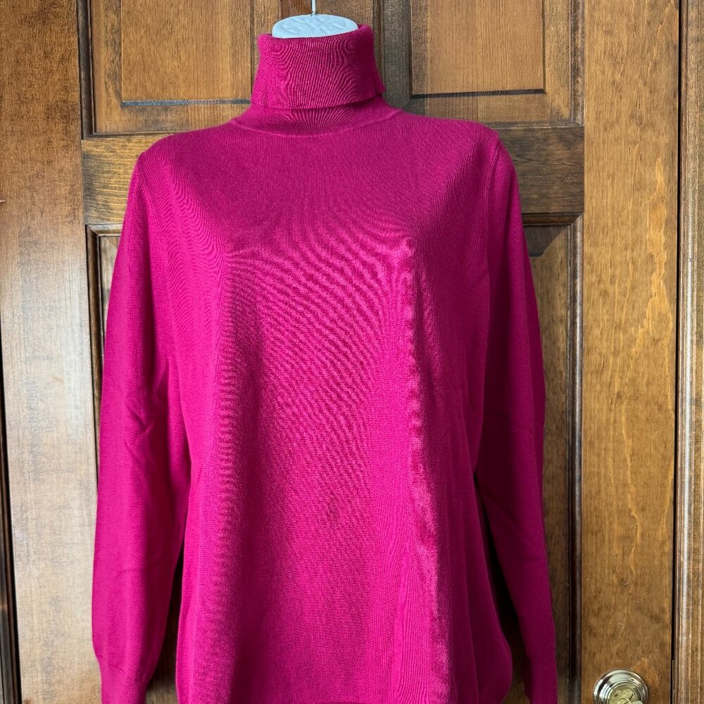 NWT Talbots Fuchsia Turtleneck Sweater Petite X-Large